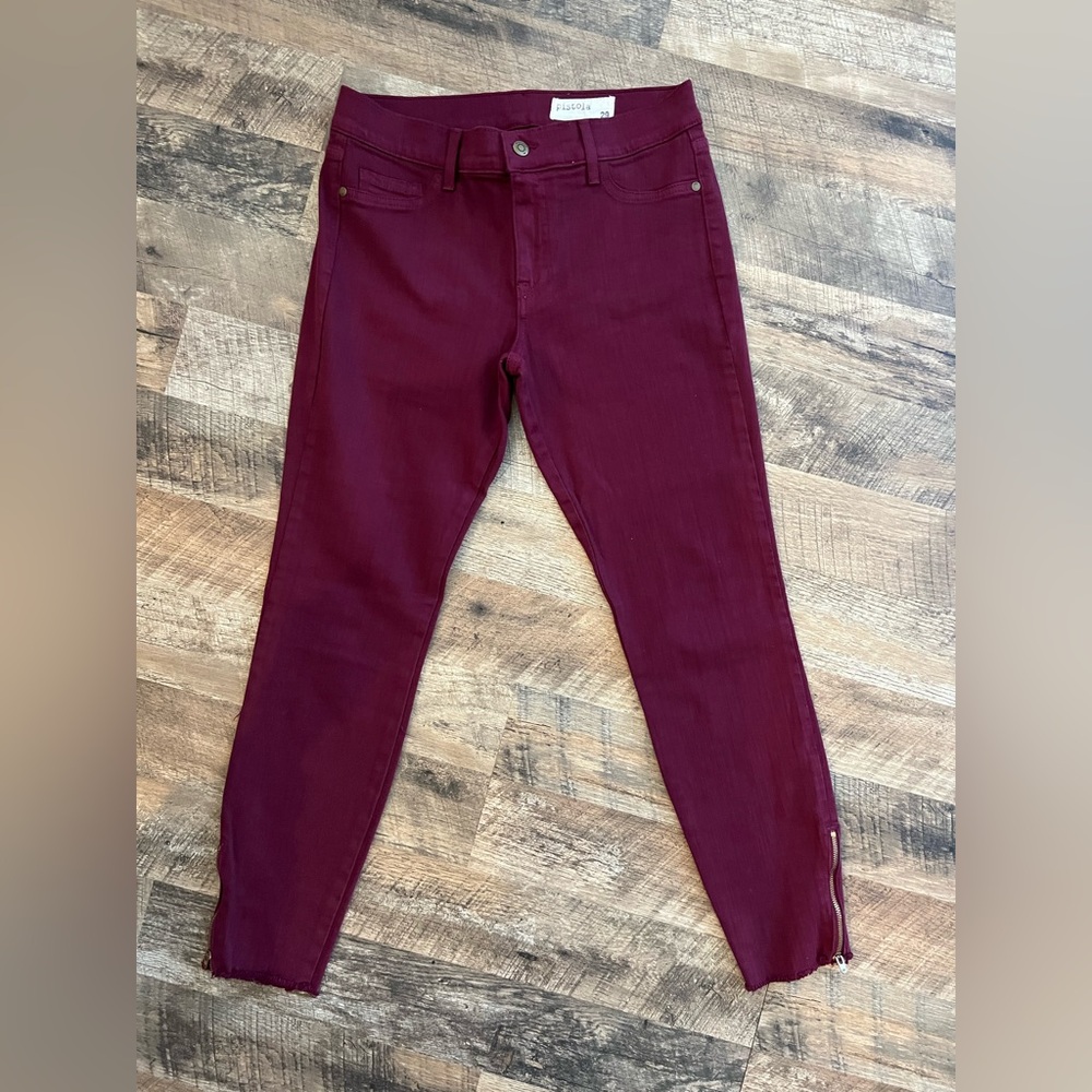 Pistols Skinny Burgundy Jeans